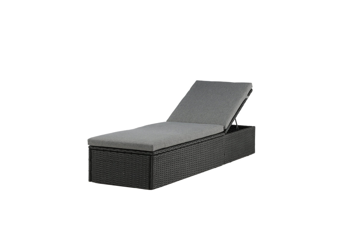 Quad Sonnenlounge in Schwarz präsentiert im Onlineshop von KAQTU Design AG. Liegestuhl ist von Venture Home
