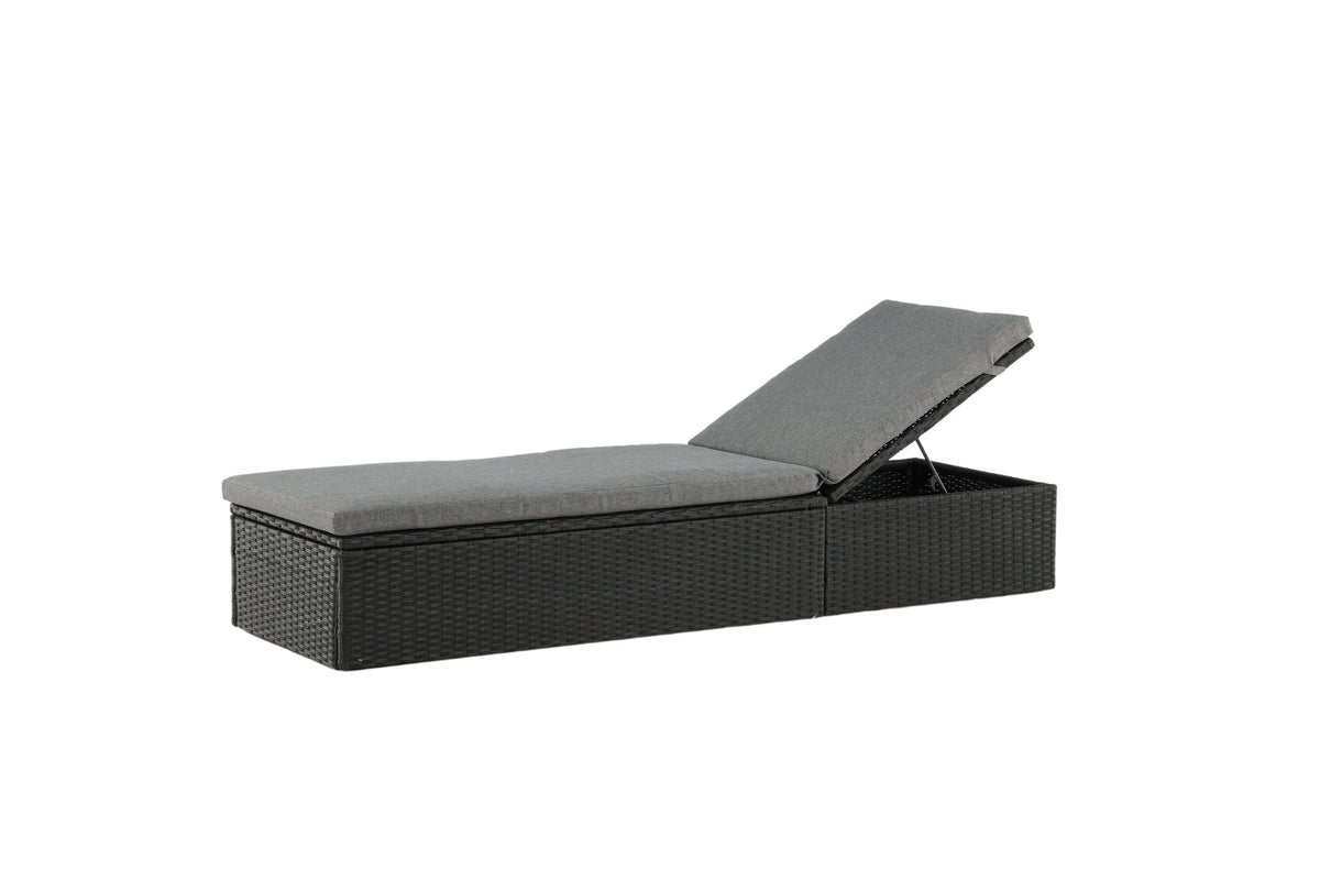 Quad Sonnenlounge in Schwarz präsentiert im Onlineshop von KAQTU Design AG. Liegestuhl ist von Venture Home