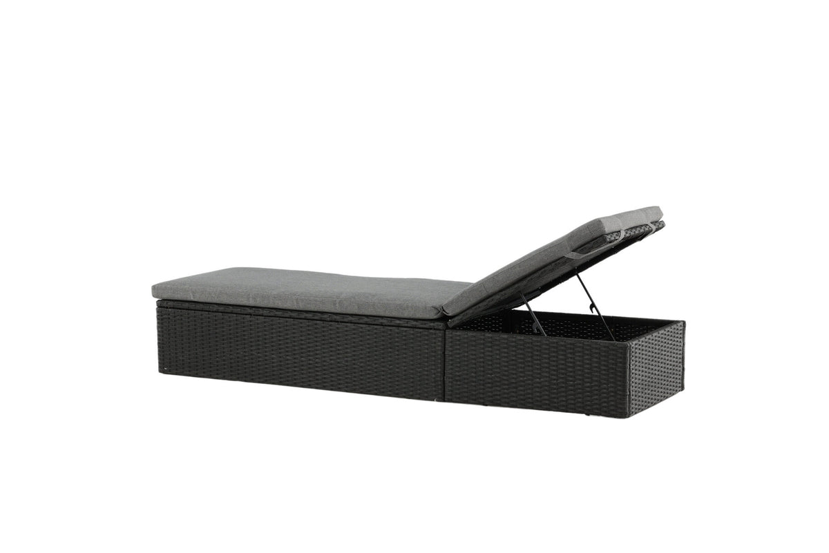 Quad Sonnenlounge in Schwarz präsentiert im Onlineshop von KAQTU Design AG. Liegestuhl ist von Venture Home
