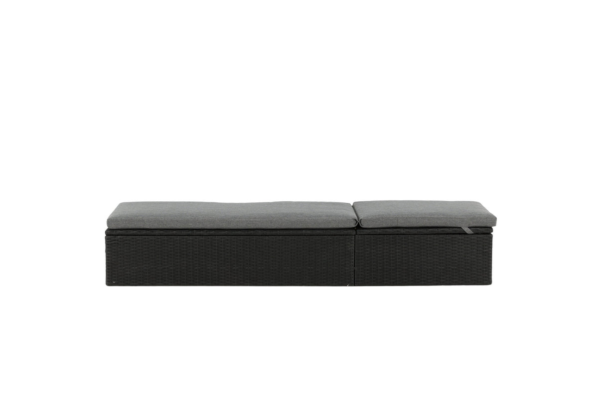 Quad Sonnenlounge in Schwarz präsentiert im Onlineshop von KAQTU Design AG. Liegestuhl ist von Venture Home