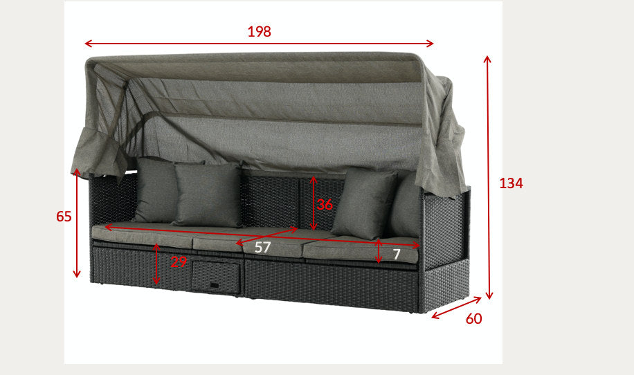 Nopy Sun Lounge in Schwarz präsentiert im Onlineshop von KAQTU Design AG. Loungeset ist von Venture Home
