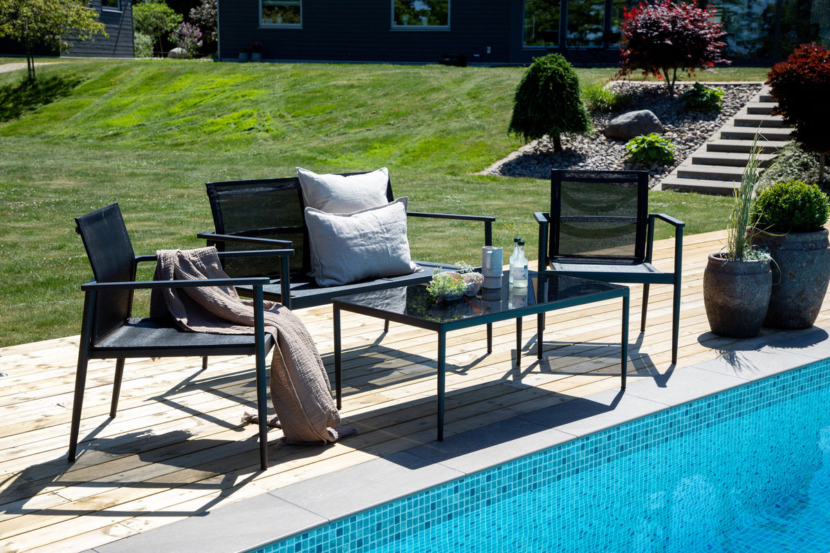 Break Sofa Outdoorset 90cm in Schwarz präsentiert im Onlineshop von KAQTU Design AG. Loungeset ist von Venture Home