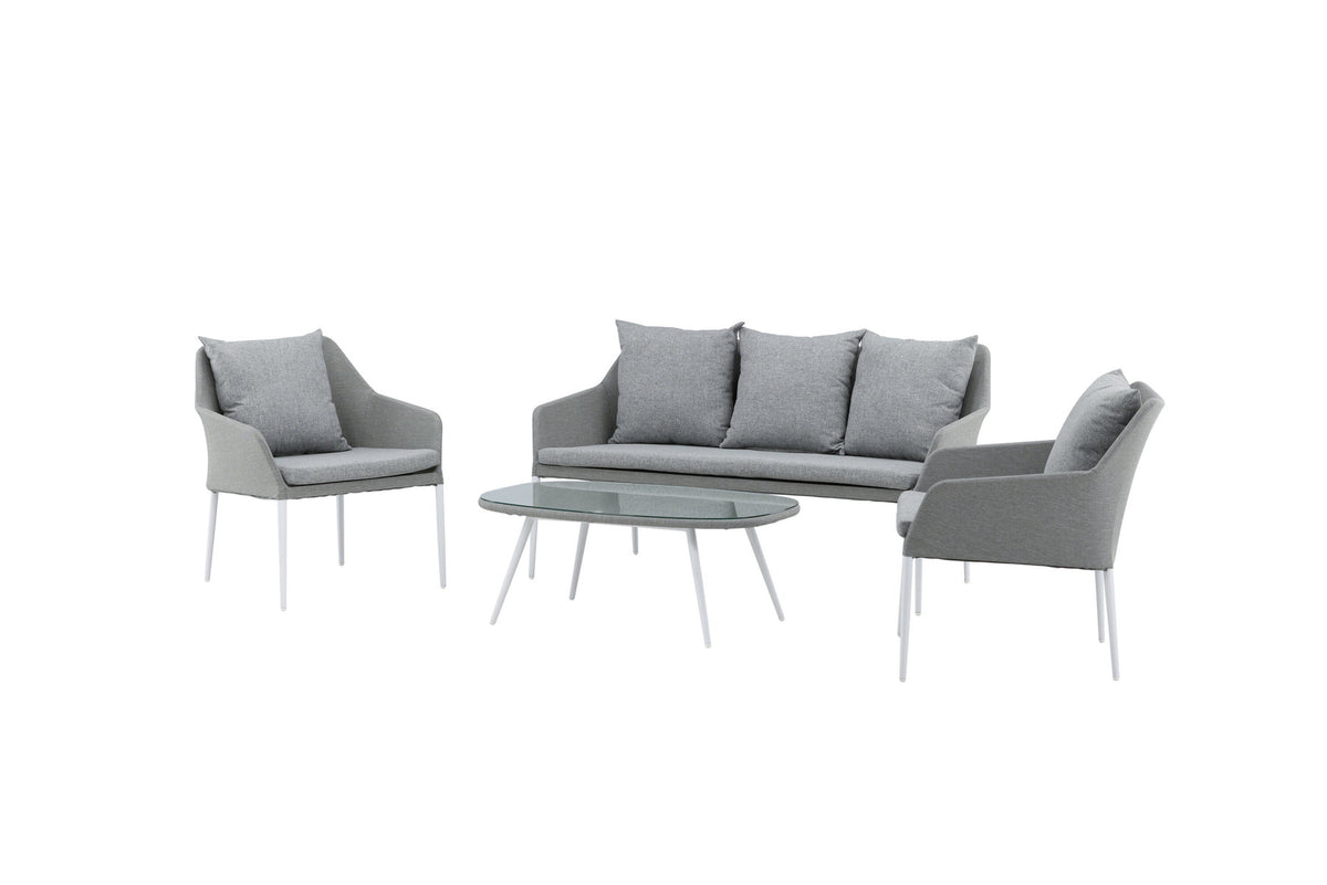 Spoga Sofagarnitur in Weiss/Grau präsentiert im Onlineshop von KAQTU Design AG. Loungeset ist von Venture Home