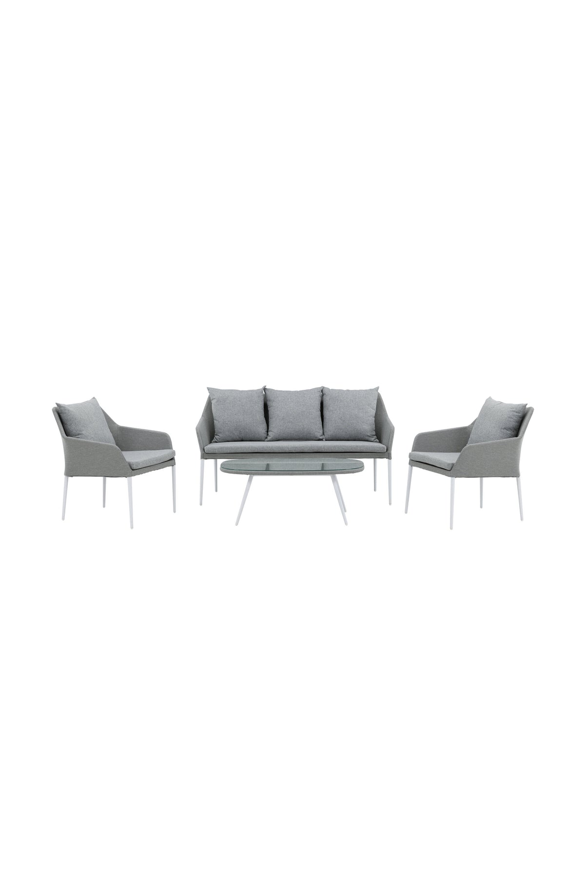 Spoga Sofagarnitur in Weiss/Grau präsentiert im Onlineshop von KAQTU Design AG. Loungeset ist von Venture Home
