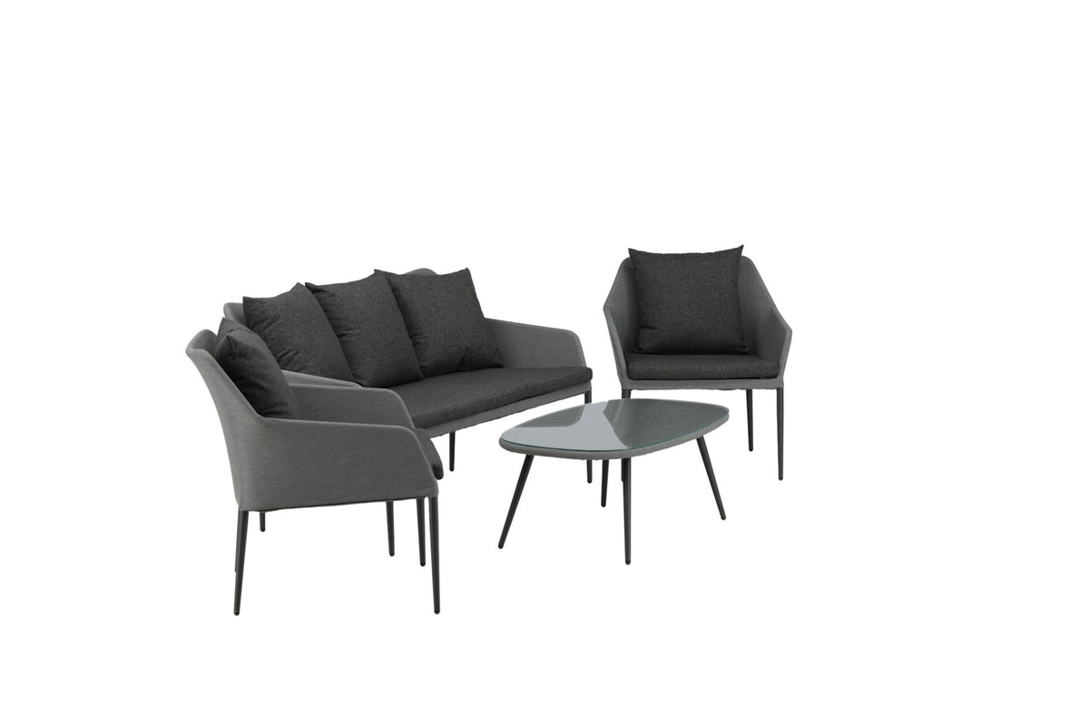 Spoga Sofagarnitur in Schwarz/Grau präsentiert im Onlineshop von KAQTU Design AG. Loungeset ist von Venture Home