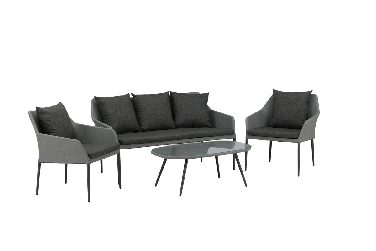 Spoga Sofagarnitur in Schwarz/Grau präsentiert im Onlineshop von KAQTU Design AG. Loungeset ist von Venture Home