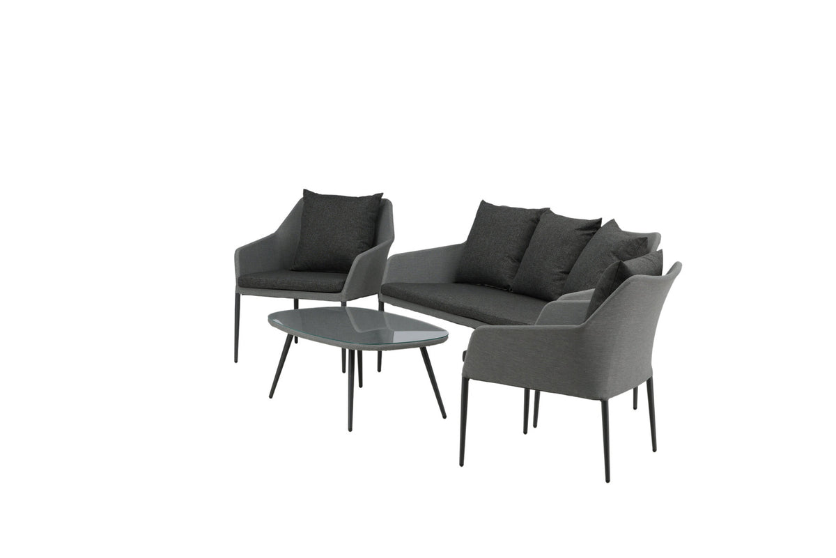 Spoga Sofagarnitur in Schwarz/Grau präsentiert im Onlineshop von KAQTU Design AG. Loungeset ist von Venture Home