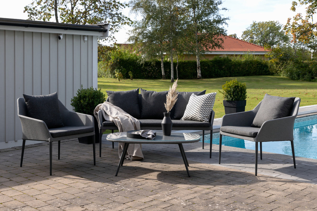 Spoga Sofagarnitur in Schwarz/Grau präsentiert im Onlineshop von KAQTU Design AG. Loungeset ist von Venture Home