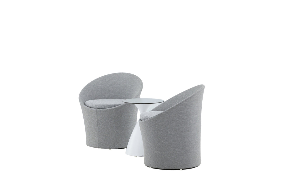 Spoga Lounge Outdoorset ⌀40cm in Weiss/Grau präsentiert im Onlineshop von KAQTU Design AG. Loungeset ist von Venture Home
