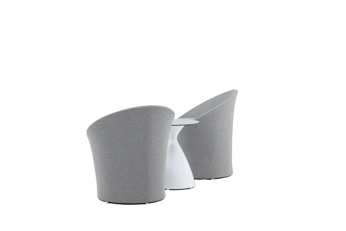 Spoga Lounge Outdoorset ⌀40cm in Weiss/Grau präsentiert im Onlineshop von KAQTU Design AG. Loungeset ist von Venture Home
