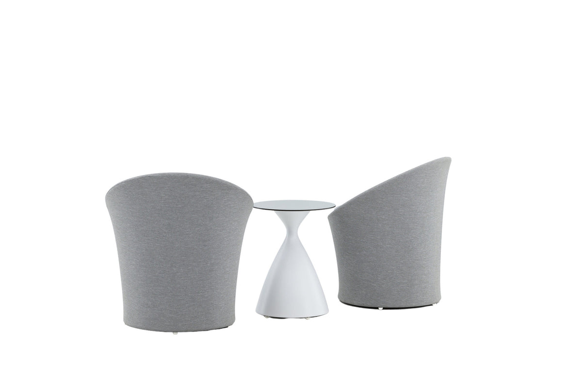 Spoga Lounge Outdoorset ⌀40cm in Weiss/Grau präsentiert im Onlineshop von KAQTU Design AG. Loungeset ist von Venture Home