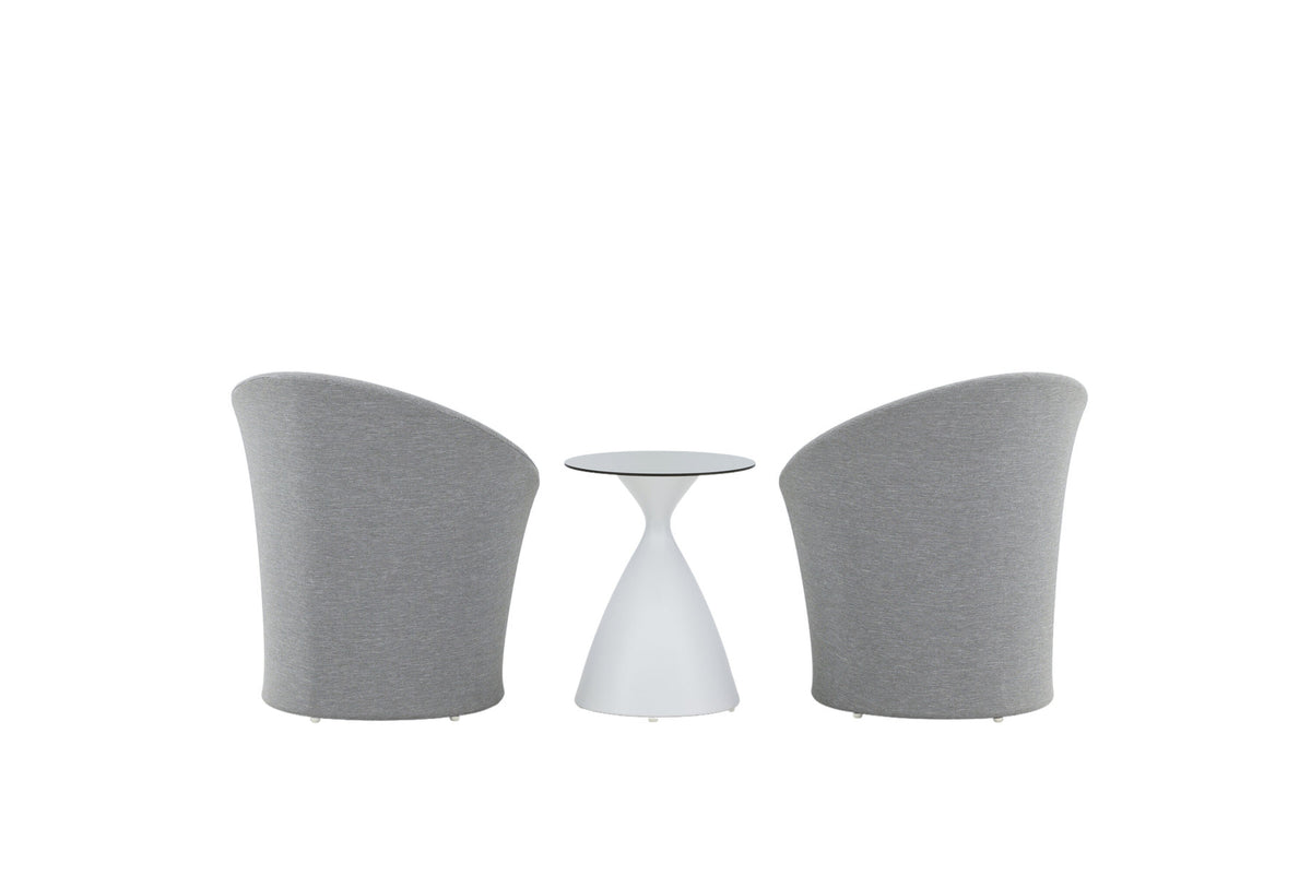 Spoga Lounge Outdoorset ⌀40cm in Weiss/Grau präsentiert im Onlineshop von KAQTU Design AG. Loungeset ist von Venture Home