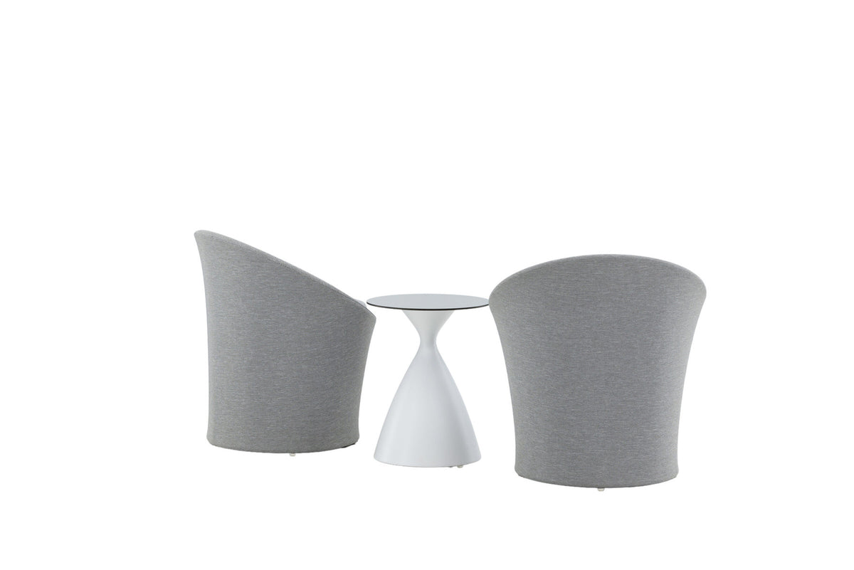 Spoga Lounge Outdoorset ⌀40cm in Weiss/Grau präsentiert im Onlineshop von KAQTU Design AG. Loungeset ist von Venture Home