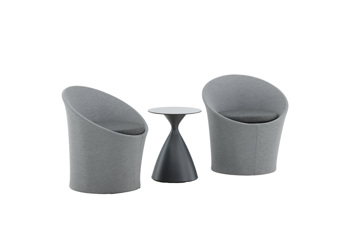 Spoga Lounge Outdoorset ⌀40cm in Schwarz/Grau präsentiert im Onlineshop von KAQTU Design AG. Loungeset ist von Venture Home