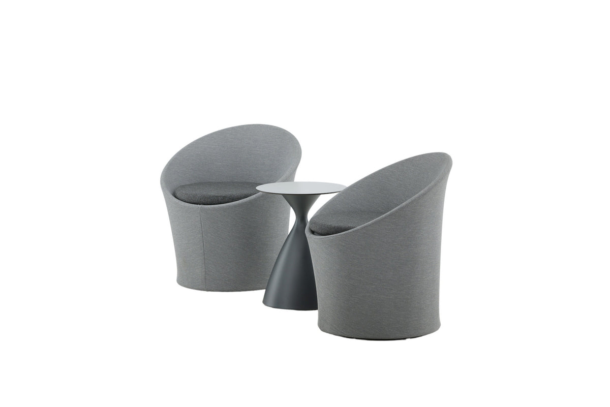 Spoga Lounge Outdoorset ⌀40cm in Schwarz/Grau präsentiert im Onlineshop von KAQTU Design AG. Loungeset ist von Venture Home