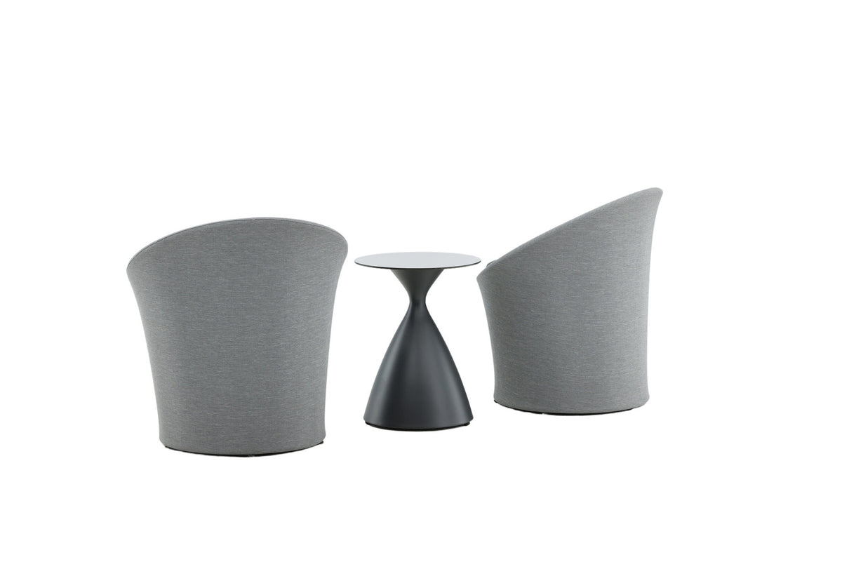 Spoga Lounge Outdoorset ⌀40cm in Schwarz/Grau präsentiert im Onlineshop von KAQTU Design AG. Loungeset ist von Venture Home