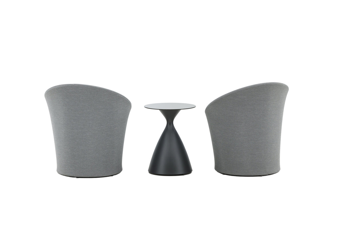 Spoga Lounge Outdoorset ⌀40cm in Schwarz/Grau präsentiert im Onlineshop von KAQTU Design AG. Loungeset ist von Venture Home