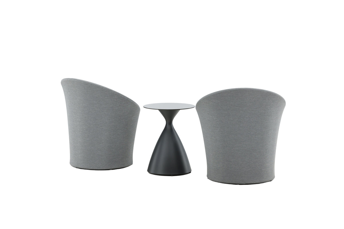 Spoga Lounge Outdoorset ⌀40cm in Schwarz/Grau präsentiert im Onlineshop von KAQTU Design AG. Loungeset ist von Venture Home