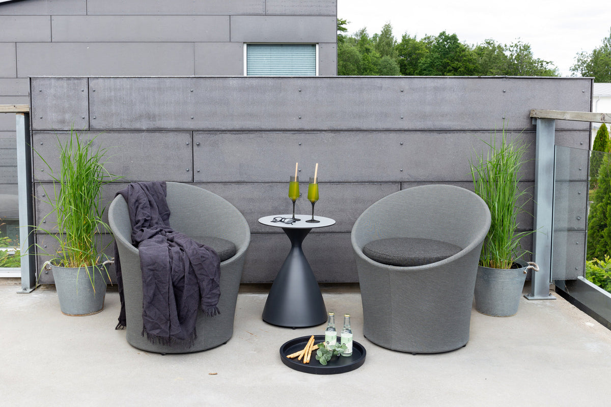 Spoga Lounge Outdoorset ⌀40cm in Schwarz/Grau präsentiert im Onlineshop von KAQTU Design AG. Loungeset ist von Venture Home