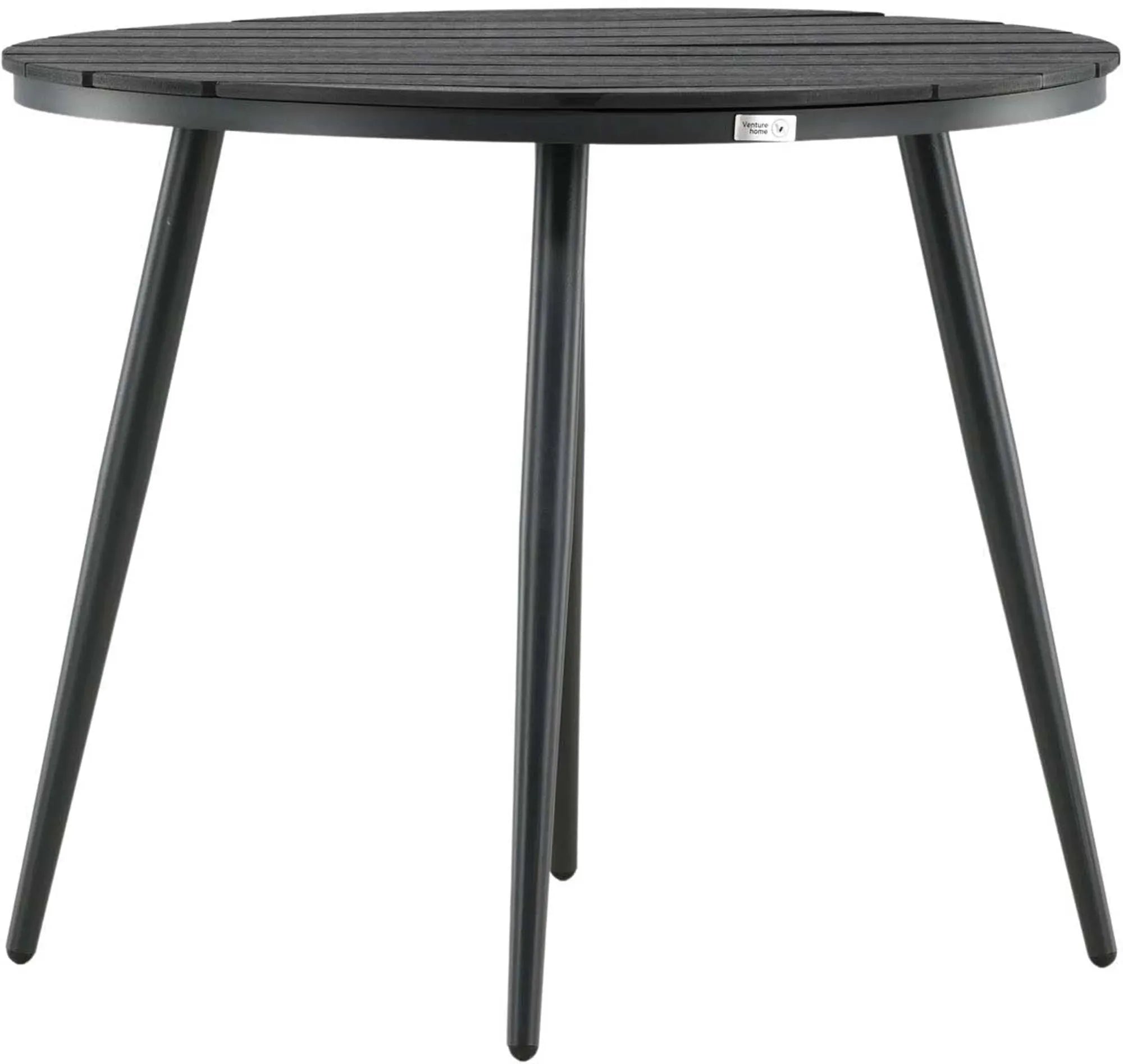 Runder Gartentisch von Venture Home, modern und wetterbeständig, perfekt für elegante Außenbereiche und langlebige Nutzung.