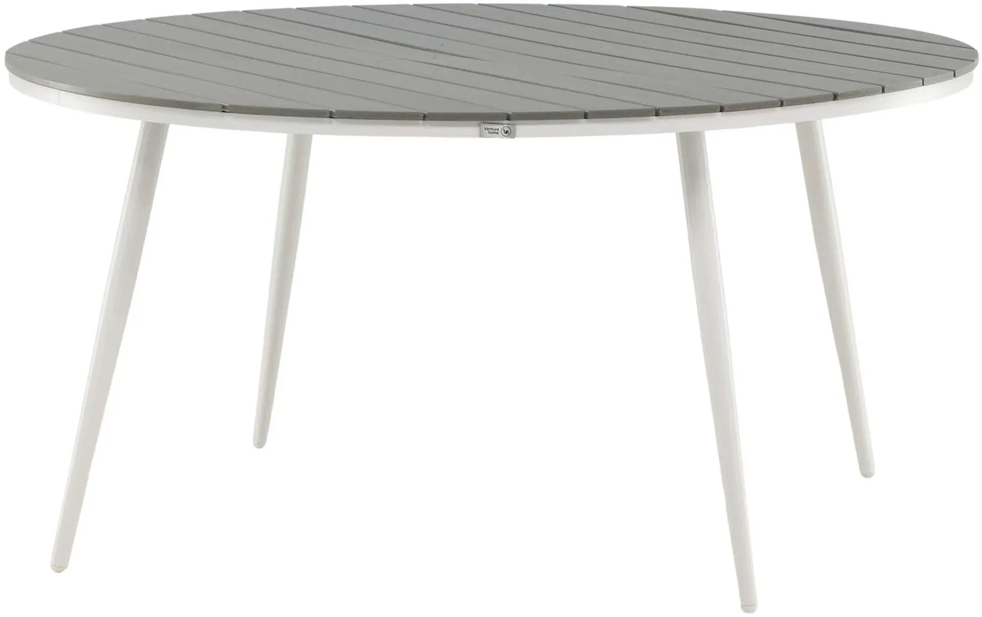 Moderner runder Gartentisch von Venture Home, wetterfest, robust und ideal für stilvolle Outdoor-Bereiche.