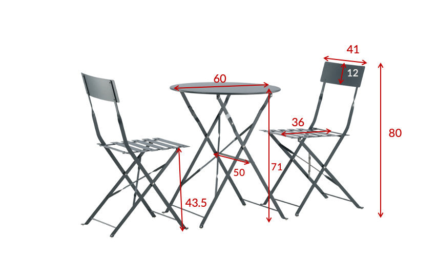 Marseille Café Outdoorset ⌀60cm/2St. in Dunkelgrau präsentiert im Onlineshop von KAQTU Design AG. Gartentischset ist von Venture Home