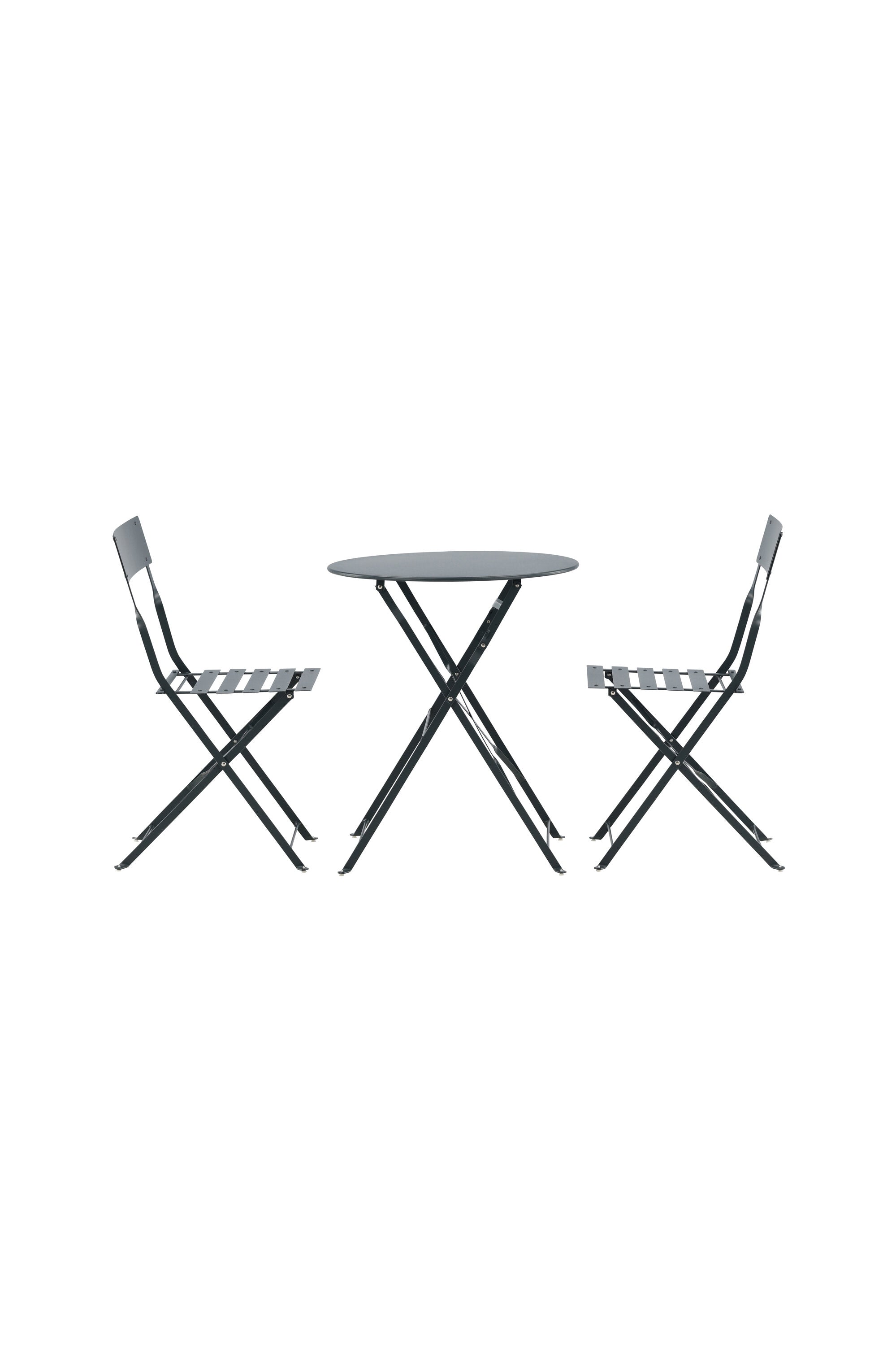 Marseille Café Outdoorset ⌀60cm/2St. in Dunkelgrau präsentiert im Onlineshop von KAQTU Design AG. Gartentischset ist von Venture Home