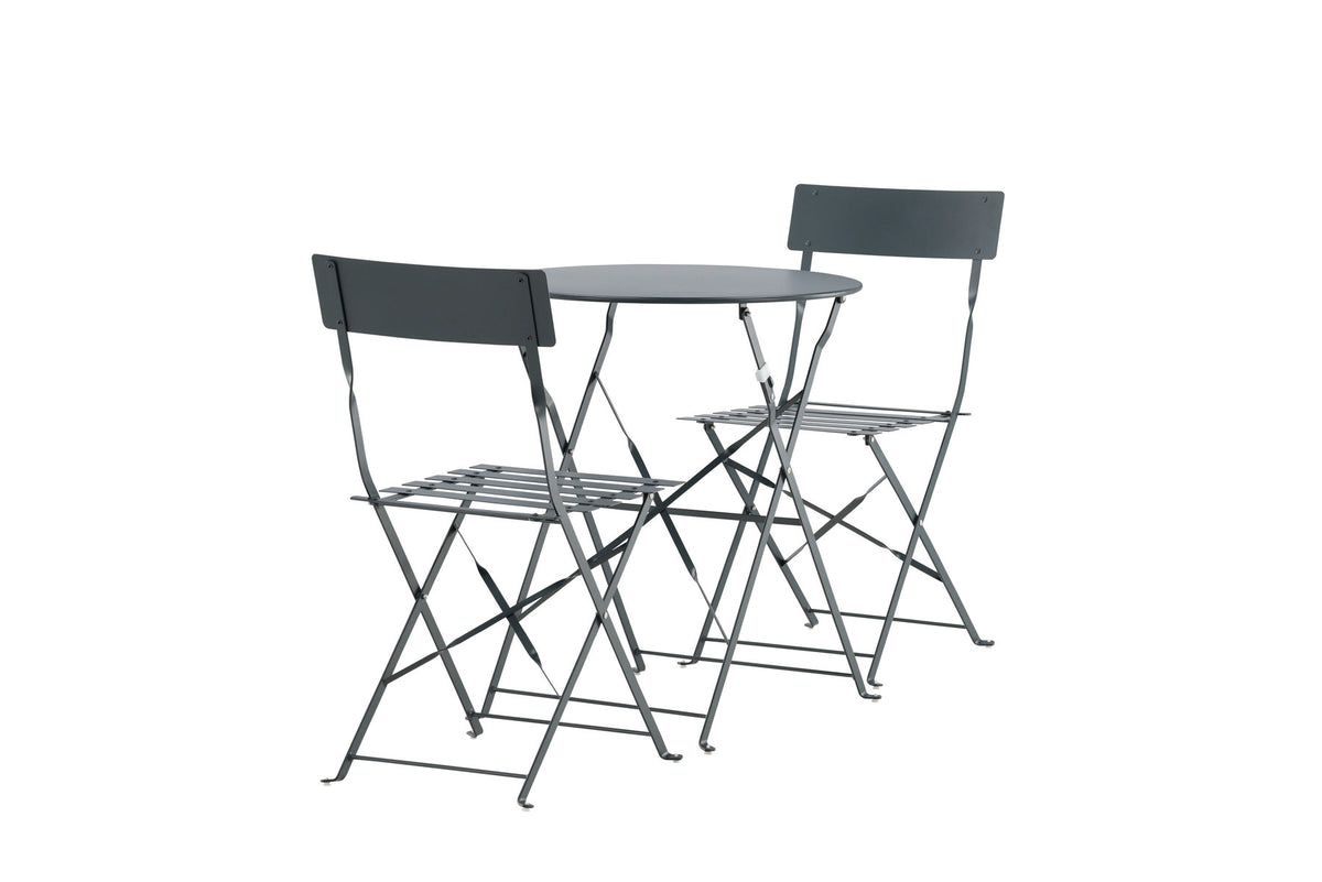 Marseille Café Outdoorset ⌀60cm/2St. in Dunkelgrau präsentiert im Onlineshop von KAQTU Design AG. Gartentischset ist von Venture Home