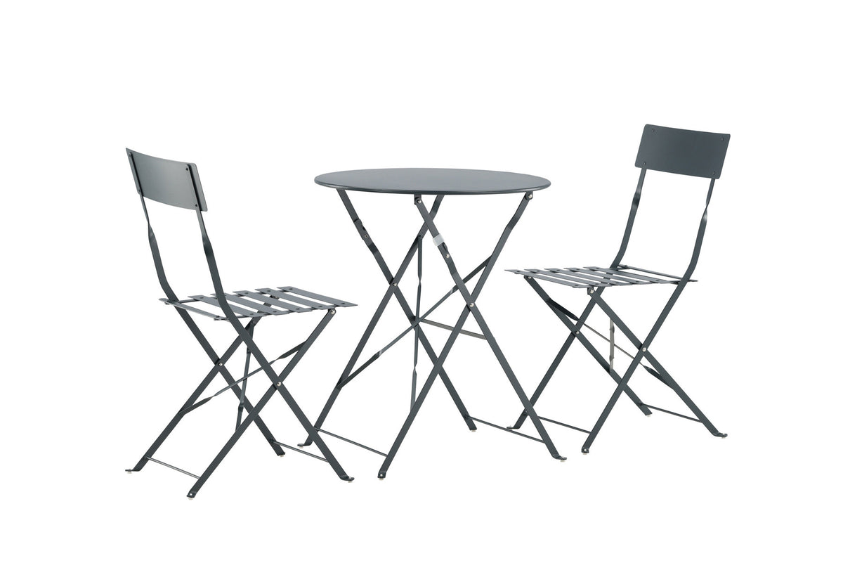 Marseille Café Outdoorset ⌀60cm/2St. in Dunkelgrau präsentiert im Onlineshop von KAQTU Design AG. Gartentischset ist von Venture Home
