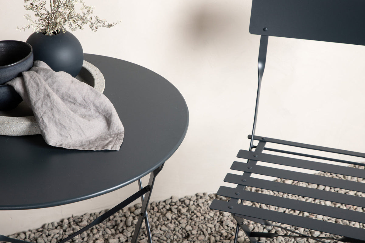 Marseille Café Outdoorset ⌀60cm/2St. in Dunkelgrau präsentiert im Onlineshop von KAQTU Design AG. Gartentischset ist von Venture Home