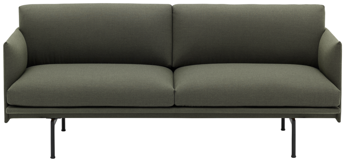 Outline 2er Sofa in Grün / Schwarz präsentiert im Onlineshop von KAQTU Design AG. 2er Sofa ist von Muuto