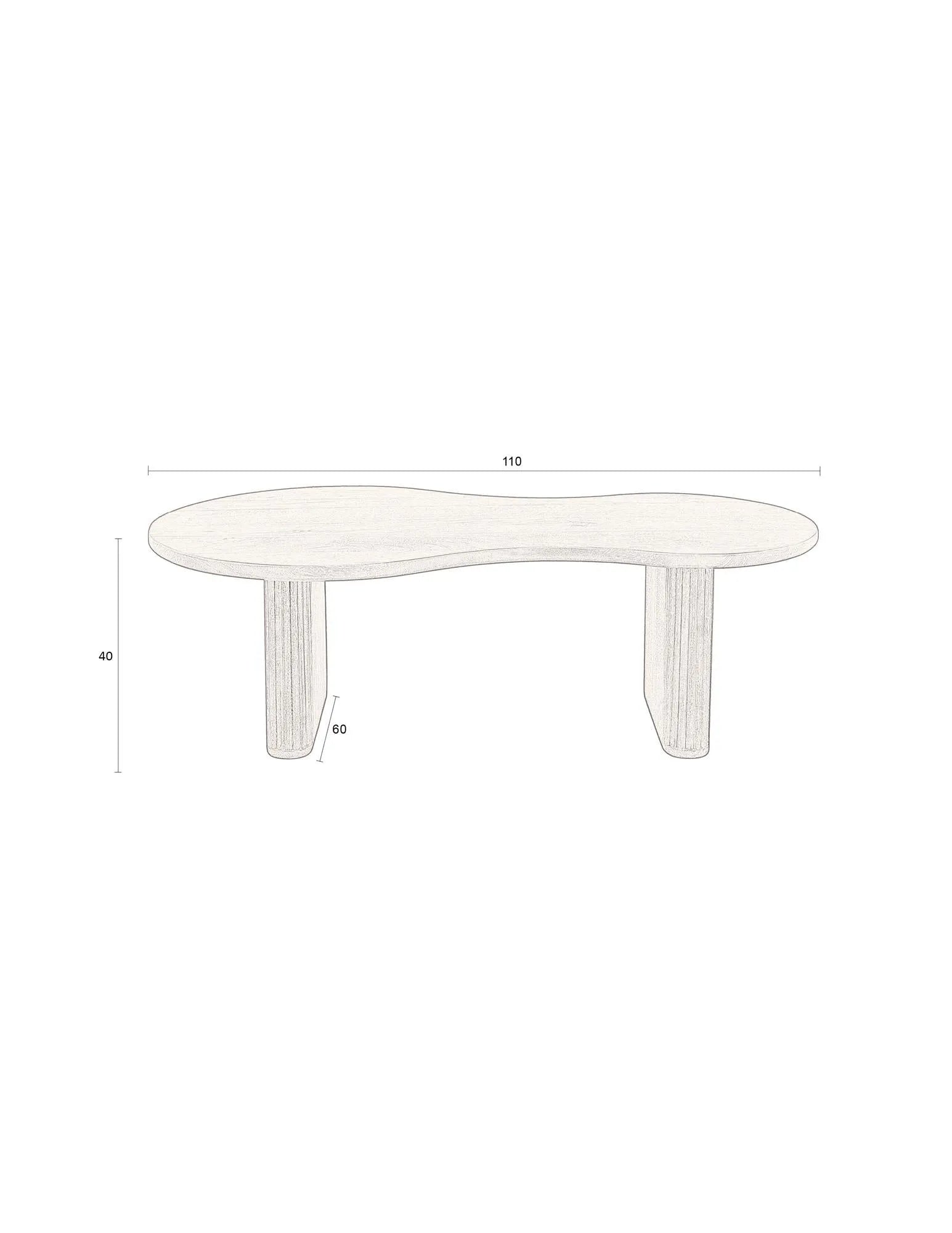 Moderner Couchtisch Tilon aus Mangoholz mit einzigartiger Maserung und stilvollem Design von Dutchbone.