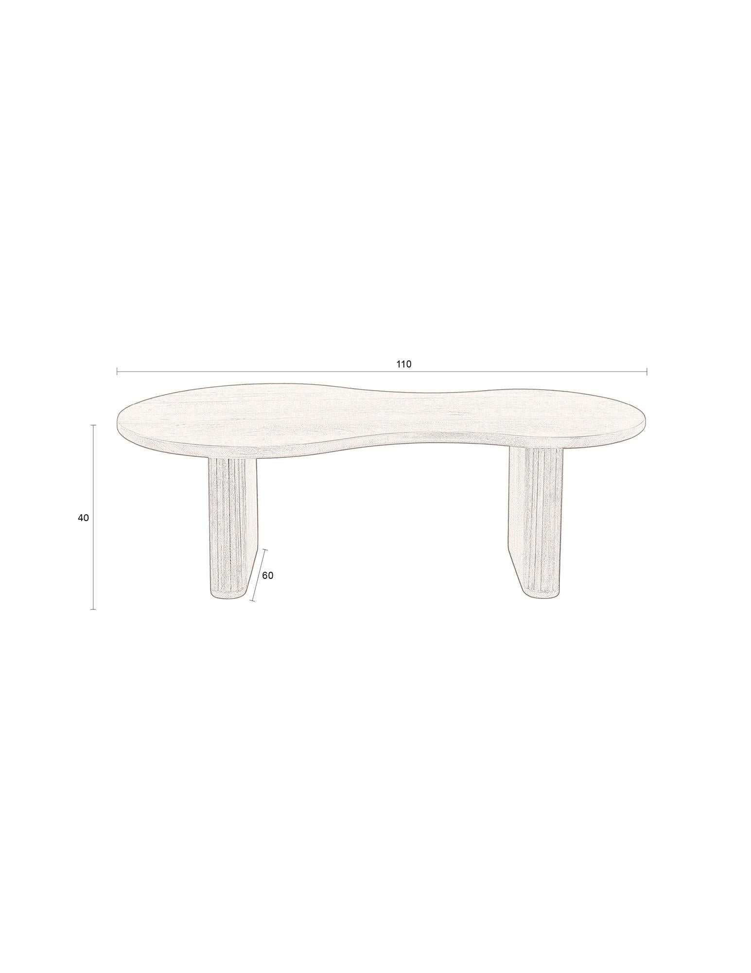 Moderner Couchtisch Tilon aus Mangoholz mit einzigartiger Maserung und stilvollem Design von Dutchbone.