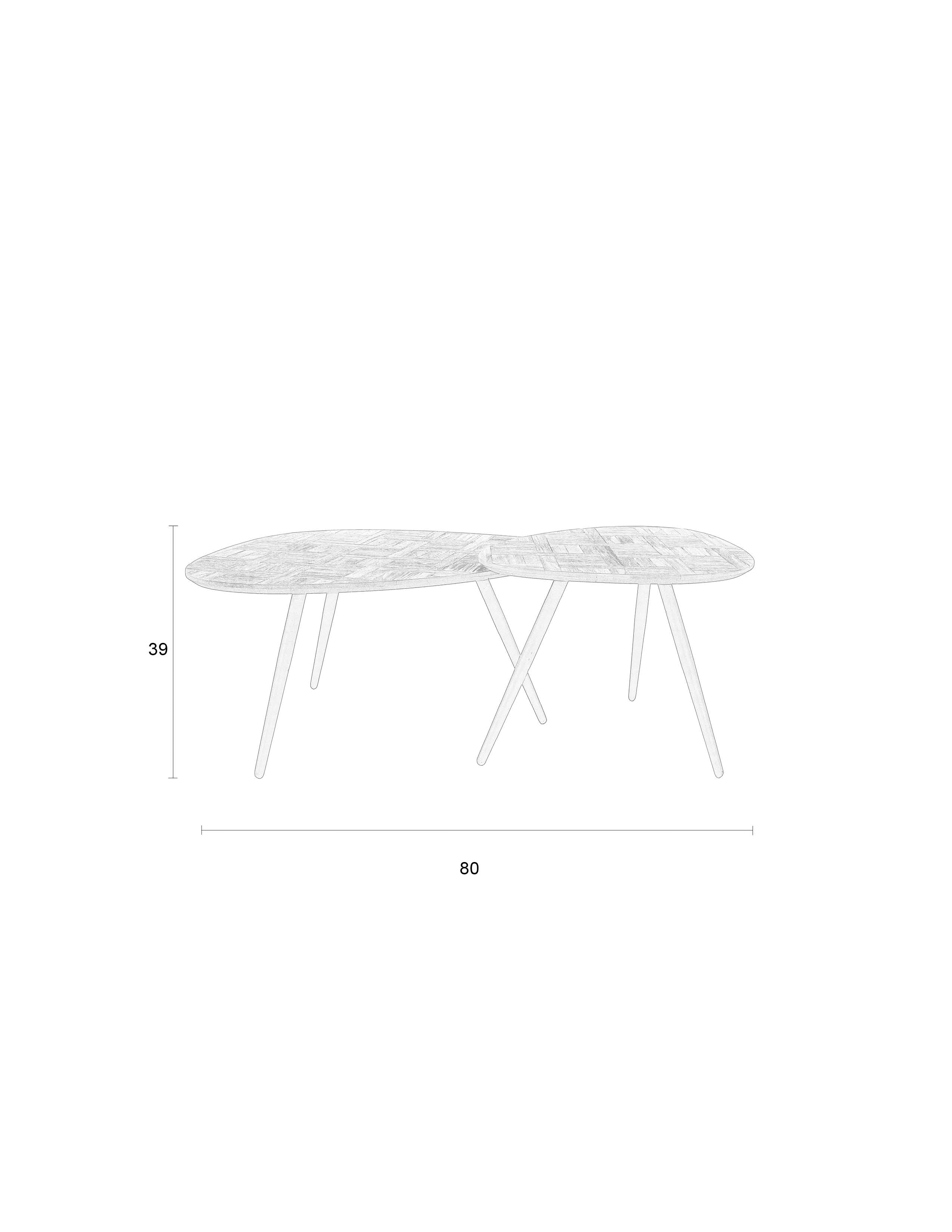 Coffee Tisch Pion (Set Of 2) in Dunkelbraun/Schwarz präsentiert im Onlineshop von KAQTU Design AG. Beistelltisch ist von White Label Living