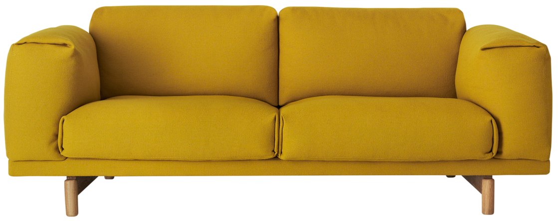 Rest 2er Sofa in Gelb / Eiche präsentiert im Onlineshop von KAQTU Design AG. 2er Sofa ist von Muuto
