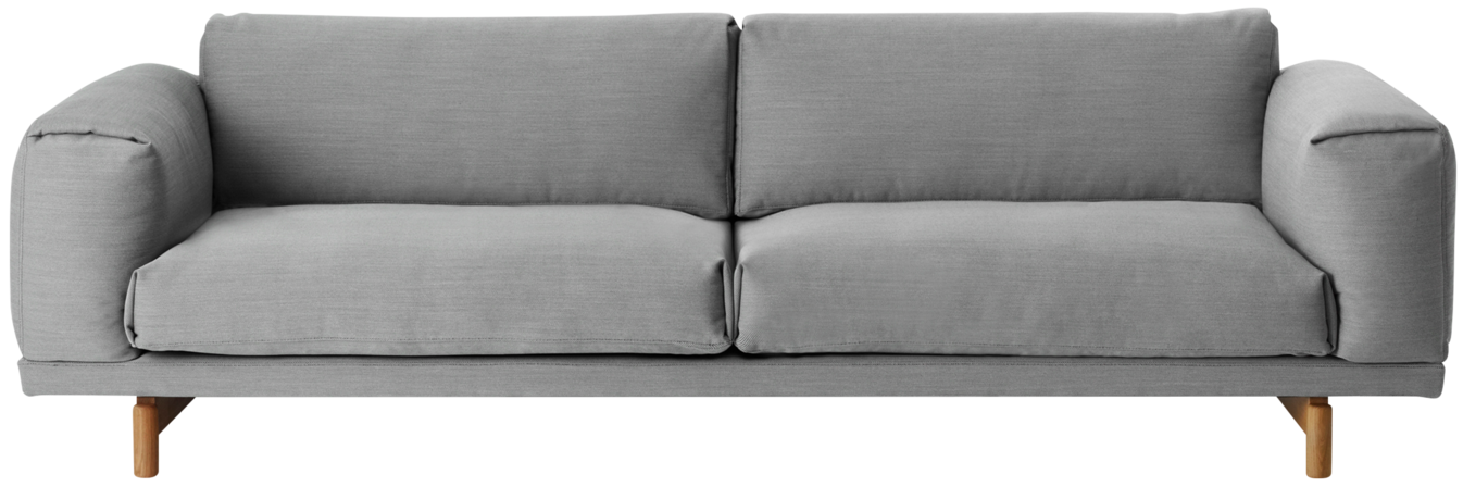 Rest 3er Sofa in Grau / Eiche präsentiert im Onlineshop von KAQTU Design AG. 3er Sofa ist von Muuto