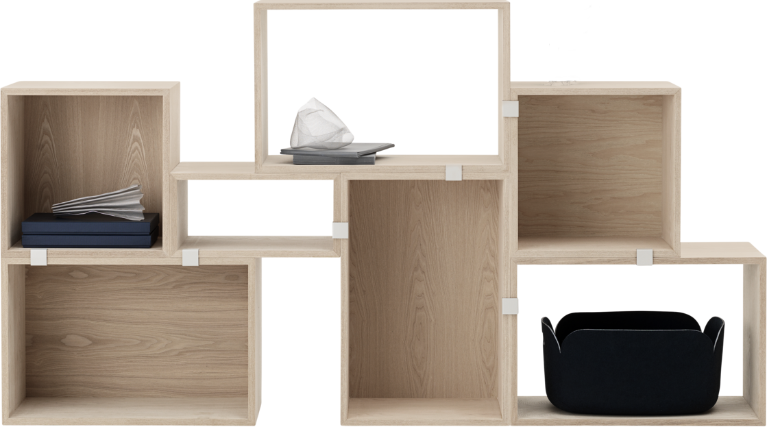Stacked Storage System Home Storage Konfiguration 3 in Holz Hell präsentiert im Onlineshop von KAQTU Design AG. Regalsystem ist von Muuto