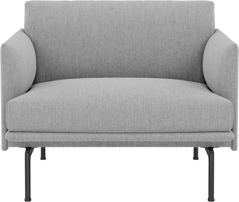 Outline Stuhl in Hellgrau / Schwarz präsentiert im Onlineshop von KAQTU Design AG. Sessel ist von Muuto