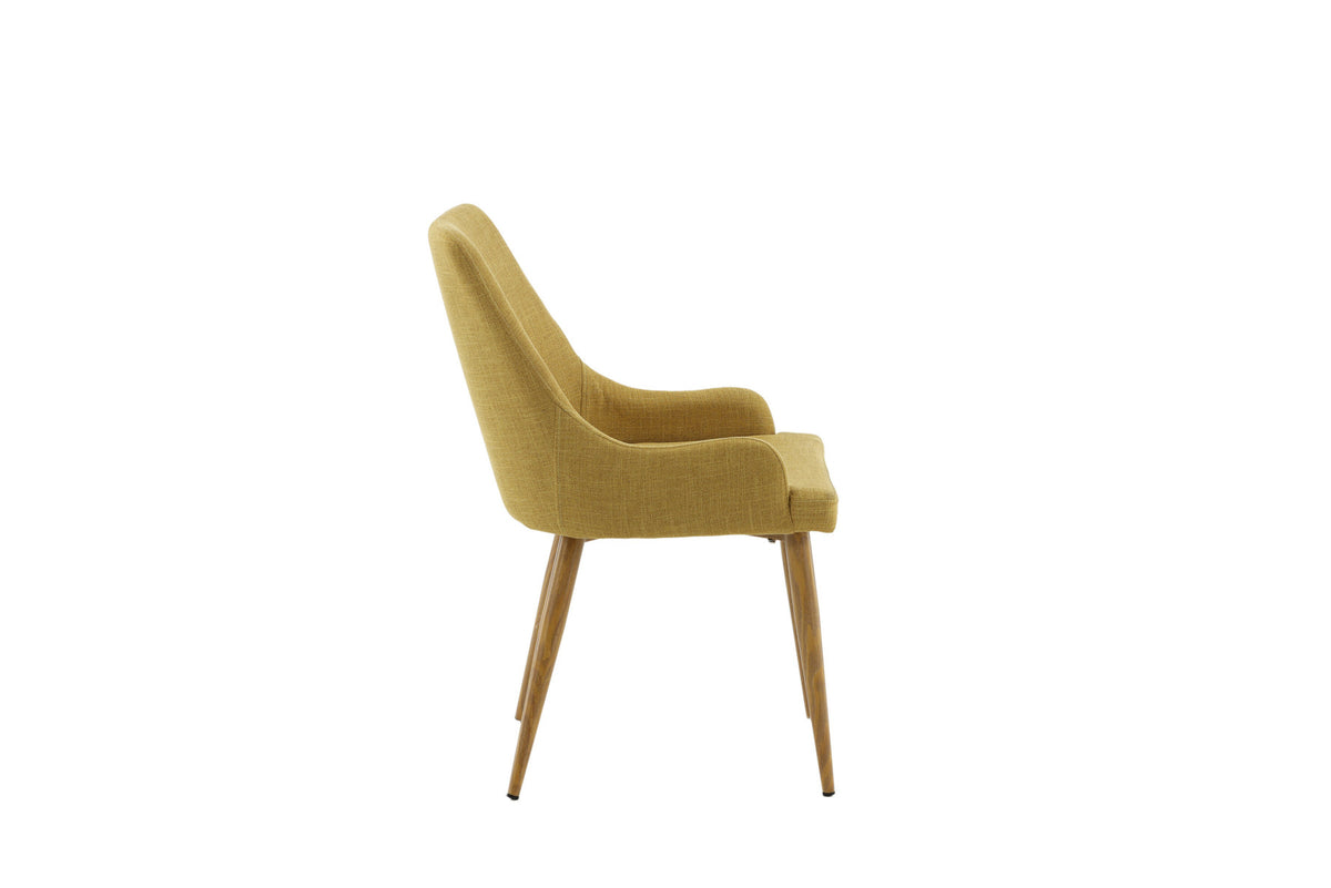 Plaza Stuhl in Senf / Natur präsentiert im Onlineshop von KAQTU Design AG. Stuhl ist von Venture Home