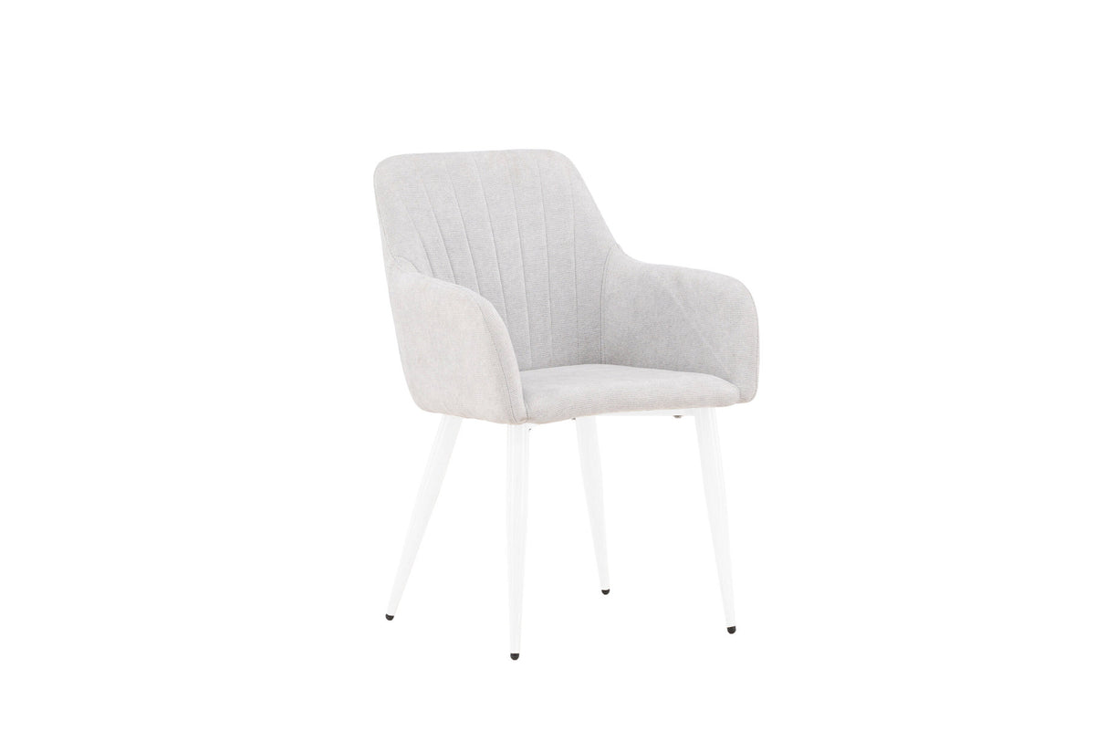 Comfort Esszimmerstuhl in Hellgrau präsentiert im Onlineshop von KAQTU Design AG. Schalenstuhl mit Armlehne ist von Venture Home