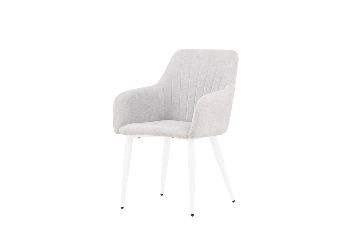 Comfort Esszimmerstuhl in Hellgrau präsentiert im Onlineshop von KAQTU Design AG. Schalenstuhl mit Armlehne ist von Venture Home