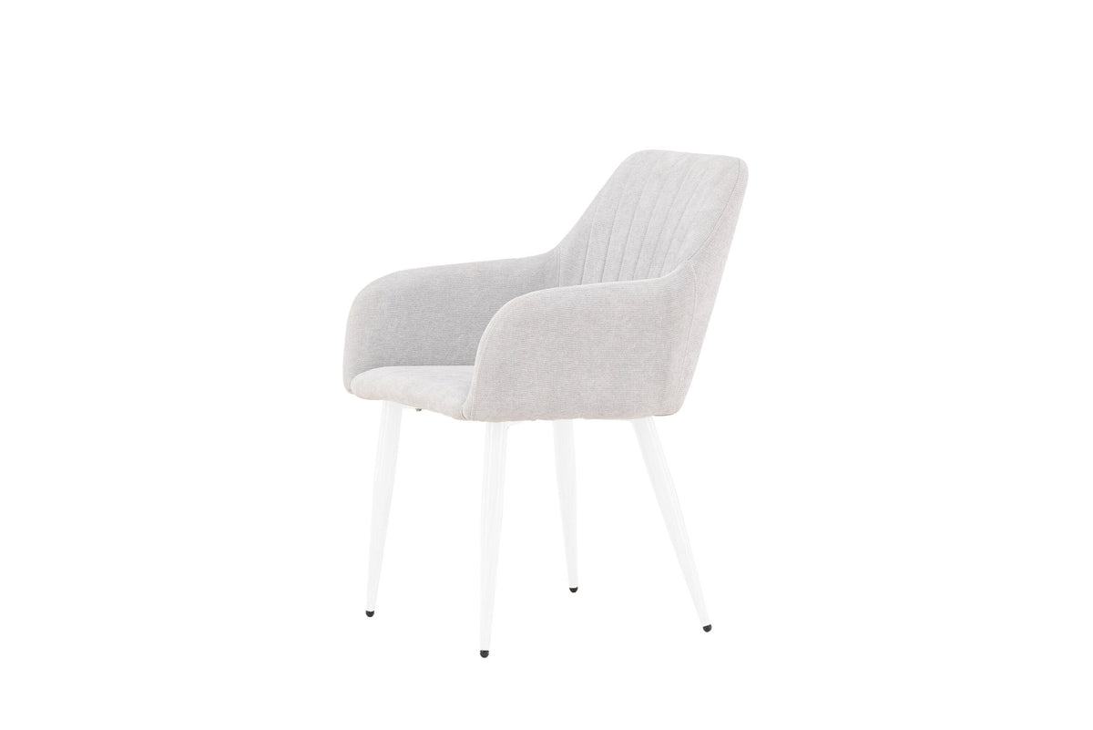 Comfort Esszimmerstuhl in Hellgrau präsentiert im Onlineshop von KAQTU Design AG. Schalenstuhl mit Armlehne ist von Venture Home