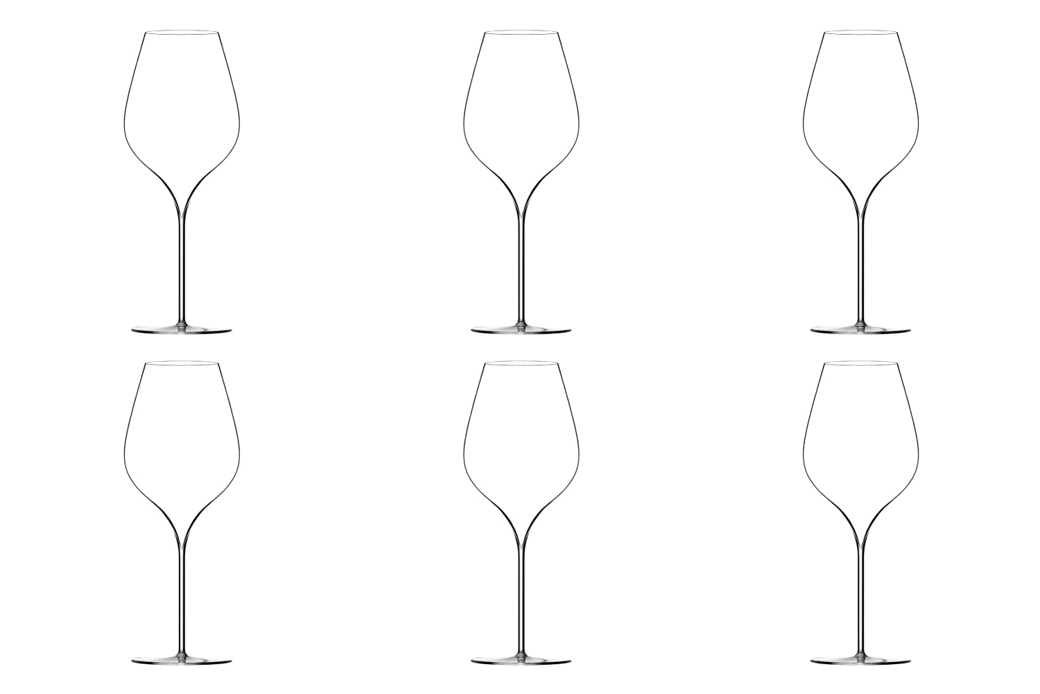 6er Set A. Lallement N3 Universalglas 50cl mundgeblasen