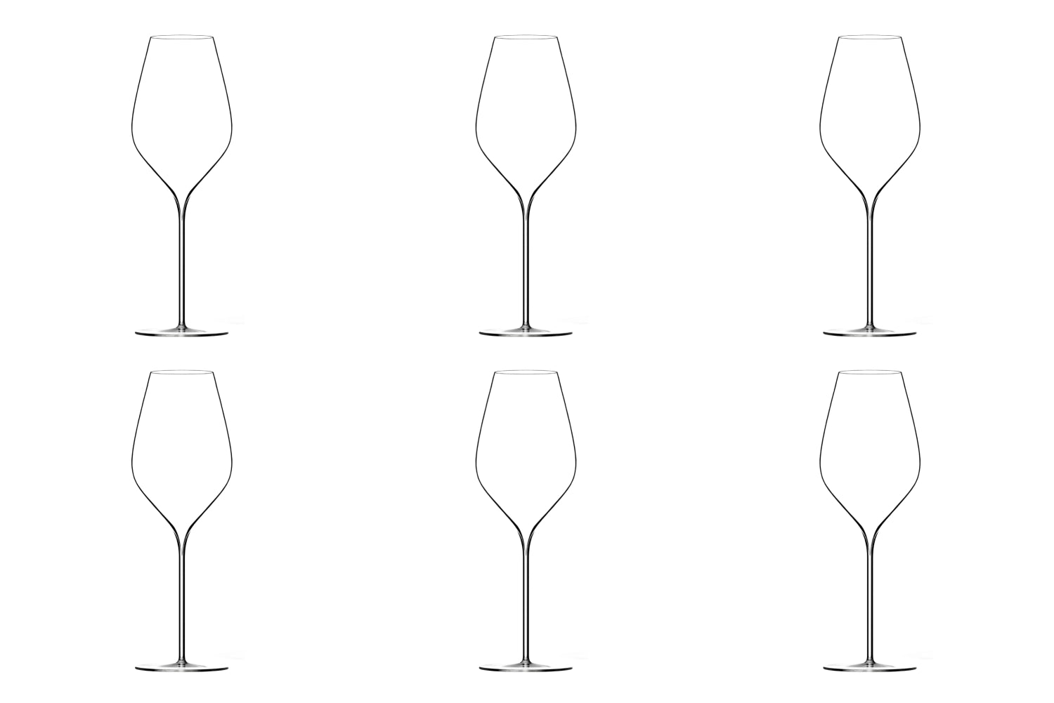 6er Set A. Lallement N4 Champagnerglas 43cl mundgeblasen