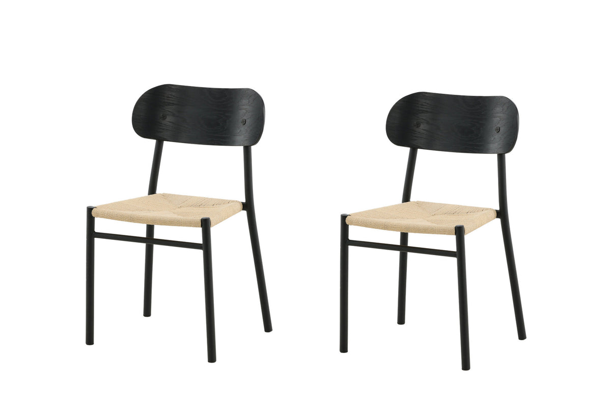Polly Stuhl in Natur / Schwarz präsentiert im Onlineshop von KAQTU Design AG. Stuhl ist von Venture Home