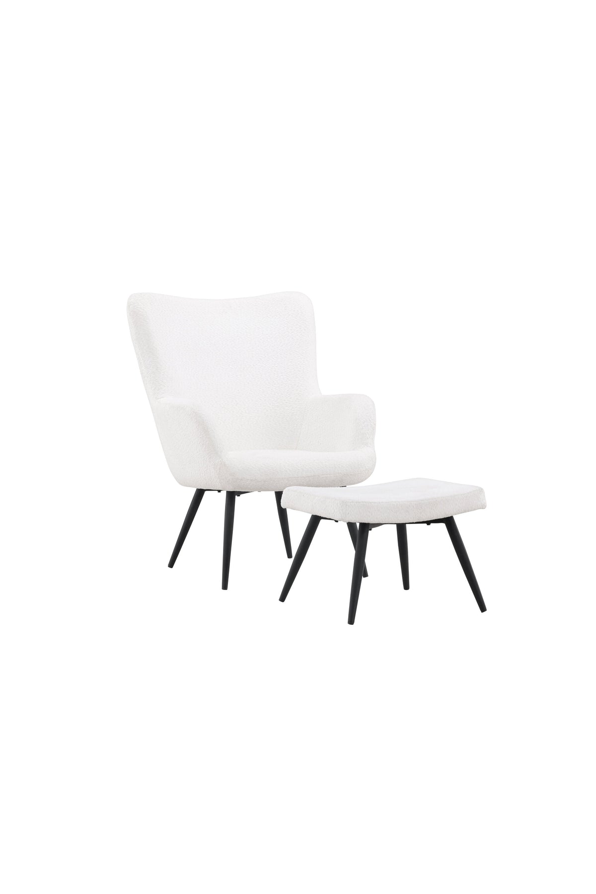 Como Sessel mit Ottoman in Weiss präsentiert im Onlineshop von KAQTU Design AG. Sessel mit Armlehnen ist von Venture Home