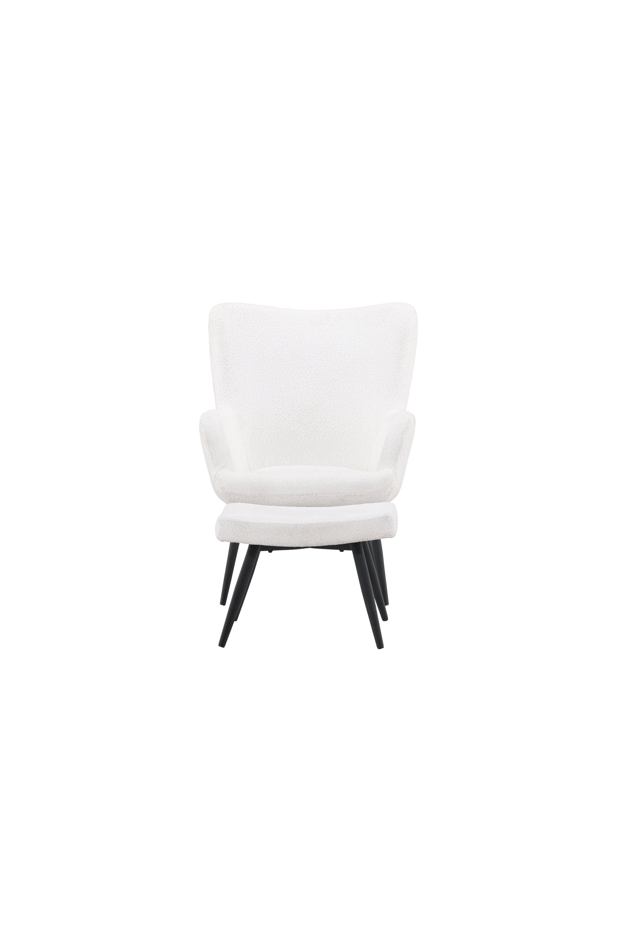 Como Sessel mit Ottoman in Weiss präsentiert im Onlineshop von KAQTU Design AG. Sessel mit Armlehnen ist von Venture Home