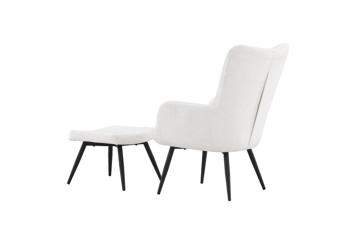 Como Sessel mit Ottoman in Weiss präsentiert im Onlineshop von KAQTU Design AG. Sessel mit Armlehnen ist von Venture Home