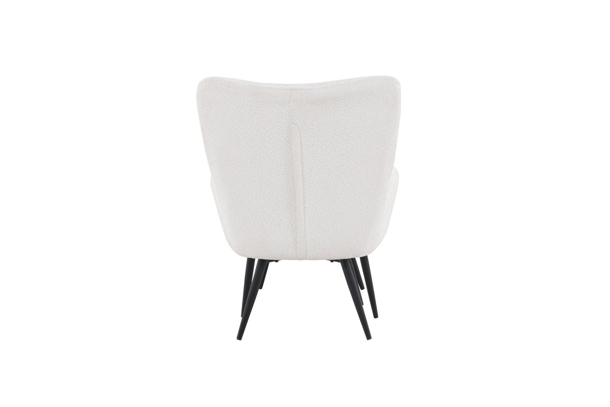 Como Sessel mit Ottoman in Weiss präsentiert im Onlineshop von KAQTU Design AG. Sessel mit Armlehnen ist von Venture Home