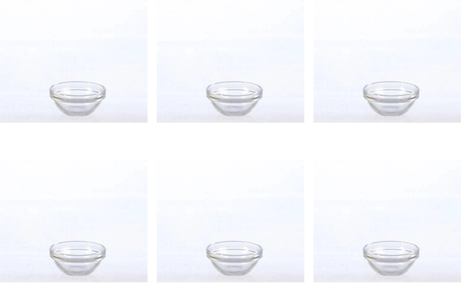 6 Set Empilable Bowl en verre autour de 6 cm empilable
